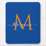 Alfombrilla De Ratón Recetas azules monogramas personalizados verde azu<br><div class="desc">Este mousepad presenta una elegante fuente monogramo en blanco con su nombre en la moderna tipografía de escritura. Al introducir el nombre,  deje los dos cuadros a ambos lados del nombre para mantener la función de diseño. Este aglutinante forma parte de una serie de monogramas para niñas.</div>