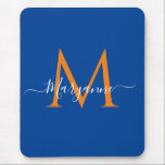 Alfombrilla De Ratón Recetas azules monogramas personalizados verde azu<br><div class="desc">Este mousepad presenta una elegante fuente monogramo en blanco con su nombre en la moderna tipografía de escritura. Al introducir el nombre,  deje los dos cuadros a ambos lados del nombre para mantener la función de diseño. Este aglutinante forma parte de una serie de monogramas para niñas.</div>