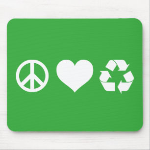 Alfombrilla De Ratón Reciclaje de amor por la paz