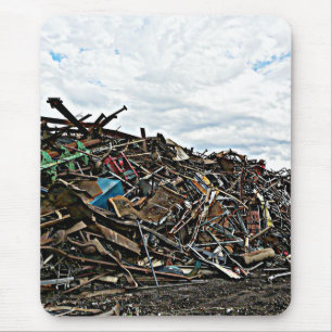 Alfombrilla De Ratón Recicle el pedazo metalizado en el junkyard