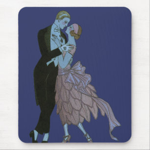 Alfombrilla De Ratón Recién casados Vintage Art Déco, baile de bodas de