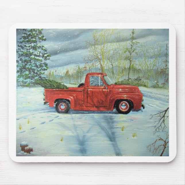 Alfombrilla De Ratón Recogiendo el árbol para Navidades (Frente)