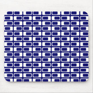 Alfombrilla De Ratón Rectángulos alternativos (blanco con azul oscuro)