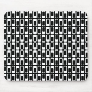 Alfombrilla De Ratón Rectángulos alternativos (blanco con negro)