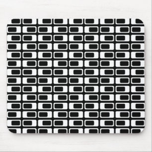 Alfombrilla De Ratón Rectángulos alternativos (blanco con negro)