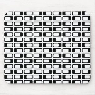Alfombrilla De Ratón Rectángulos alternativos (negro con blanco)