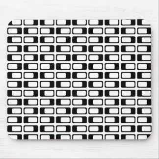 Alfombrilla De Ratón Rectángulos alternativos (negro con blanco)