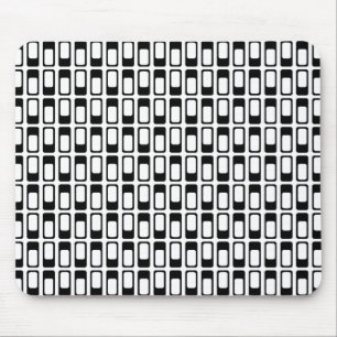 Alfombrilla De Ratón Rectángulos alternativos (negro con blanco)