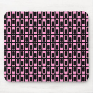 Alfombrilla De Ratón Rectángulos alternativos (rosado con negro)