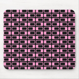 Alfombrilla De Ratón Rectángulos alternativos (rosado con negro)
