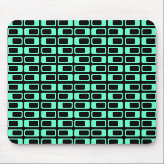 Alfombrilla De Ratón Rectángulos alternativos (Turquesa con negro)