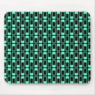 Alfombrilla De Ratón Rectángulos alternativos (Turquesa con negro)