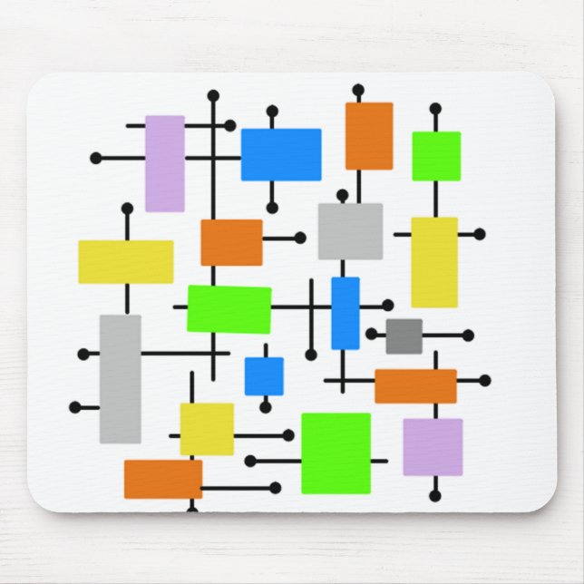 Alfombrilla De Ratón Rectángulos atómicos (Frente)