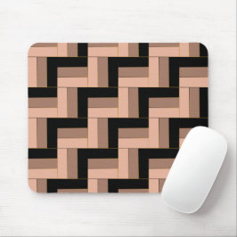Alfombrilla De Ratón Rectángulos geométricos de Mocha negra marrón