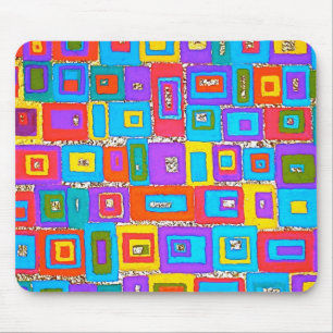 ALFOMBRILLA DE RATÓN RECTÁNGULOS VERDES Y AZULES MOUSEPAD