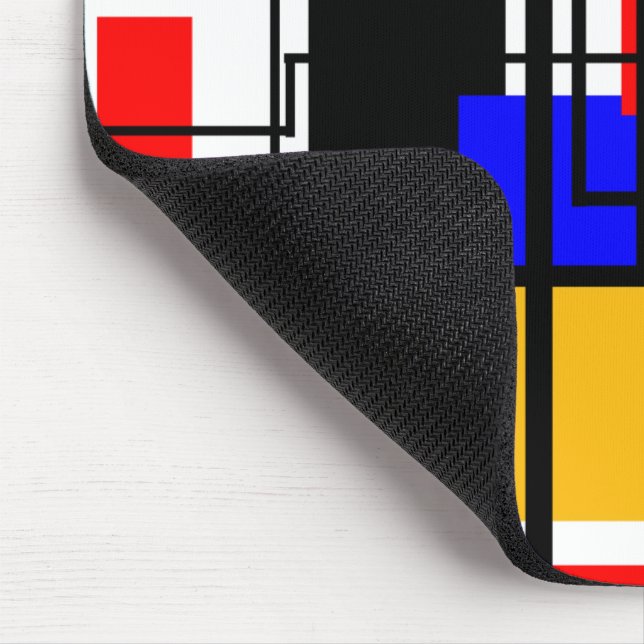 Alfombrilla De Ratón Rectángulos y líneas de Bauhaus - Blanco (Esquina)