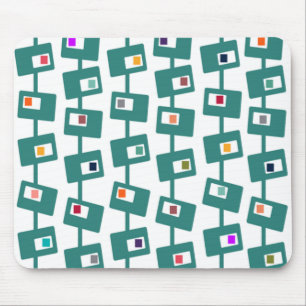 Alfombrilla De Ratón Rectángulos y plazas modernos de mediados de siglo