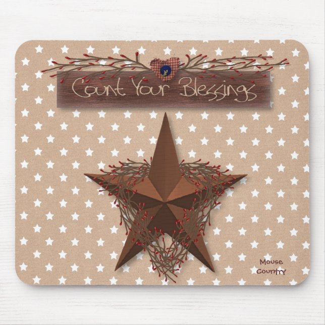 Alfombrilla De Ratón Recuento primitivo tus bendiciones Mousepad (Frente)