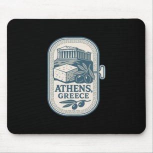 Alfombrilla De Ratón Recuerdo de Atenas Grecia Queso Griego Y Diseño De