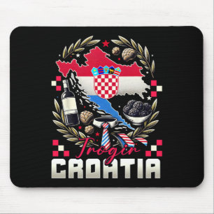 Alfombrilla De Ratón Recuerdo de Trogir Croacia Mapa de la bandera croa