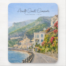 Recuerdo de viaje romántico acuarela Costa de Amal