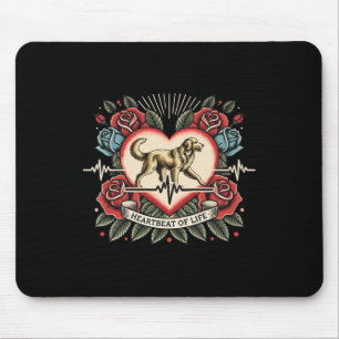 Alfombrilla De Ratón Recuperar el latido del corazón Tattoo Rosas retro