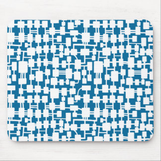 Alfombrilla De Ratón Red abstracta - Blanco sobre azul 006699