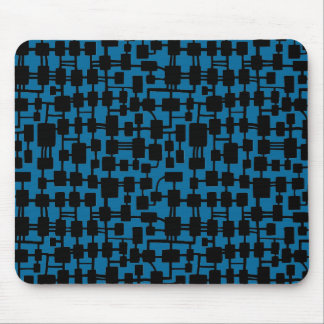 Alfombrilla De Ratón Red abstracta - Negro sobre azul 006699