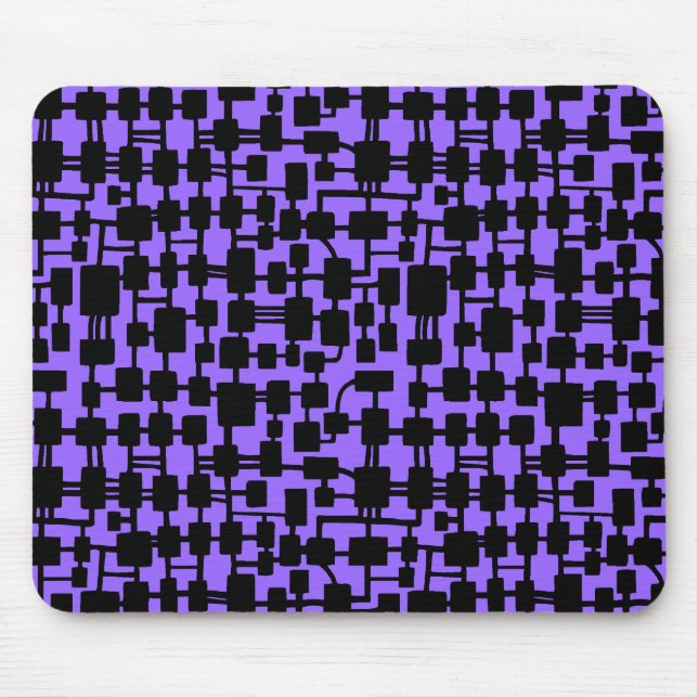 Alfombrilla De Ratón Red abstracta - Negro sobre morado 9966FF (Frente)