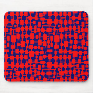 Alfombrilla De Ratón Red abstracta - Rojo sobre azul oscuro 000066