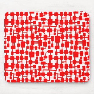 Alfombrilla De Ratón Red abstracta - Rojo sobre blanco