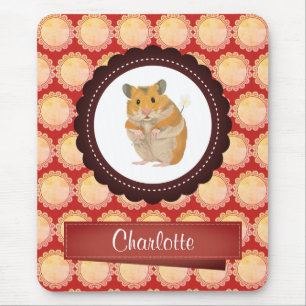 Alfombrilla De Ratón Red Añadir tu nombre Hamster