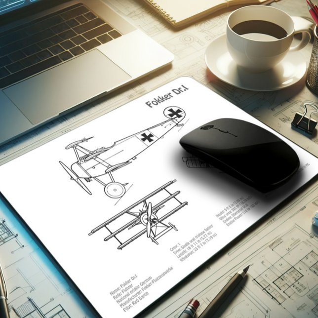 Alfombrilla De Ratón Red Baron Fokker Dr. 1 - Plano aéreo BD (Subido por el creador)