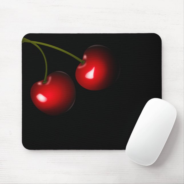 Alfombrilla De Ratón Red Cherries Mouse Pad (Con ratón)
