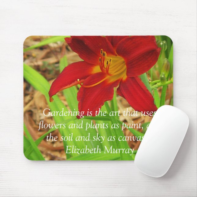 Alfombrilla De Ratón Red DayLily Mousepad (Con ratón)