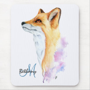 Alfombrilla De Ratón Red Fox Watercolor Personalizado