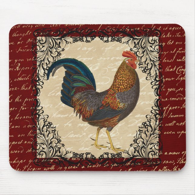 Alfombrilla De Ratón Red Rooster Vintage (Frente)