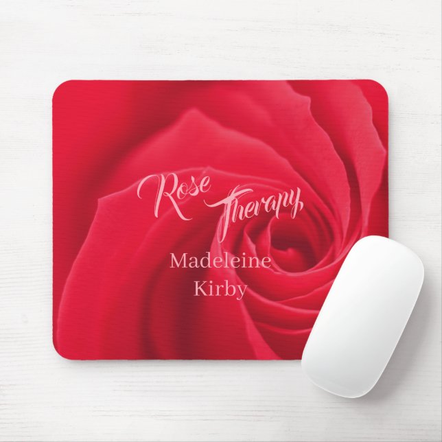 Alfombrilla De Ratón Red Rose Therapy Opaque Personalized (Con ratón)