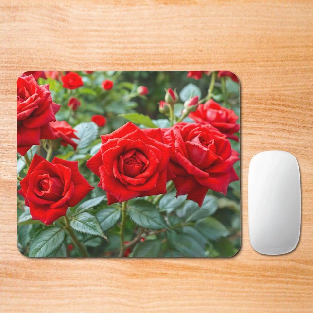 Alfombrilla De Ratón Red Roses Mouse Pad (Mouse pad with red roses)