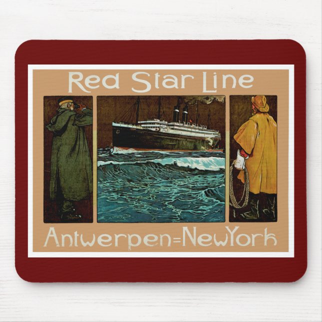 Alfombrilla De Ratón Red Star Line ~ Antwerpen-Nueva York (Frente)