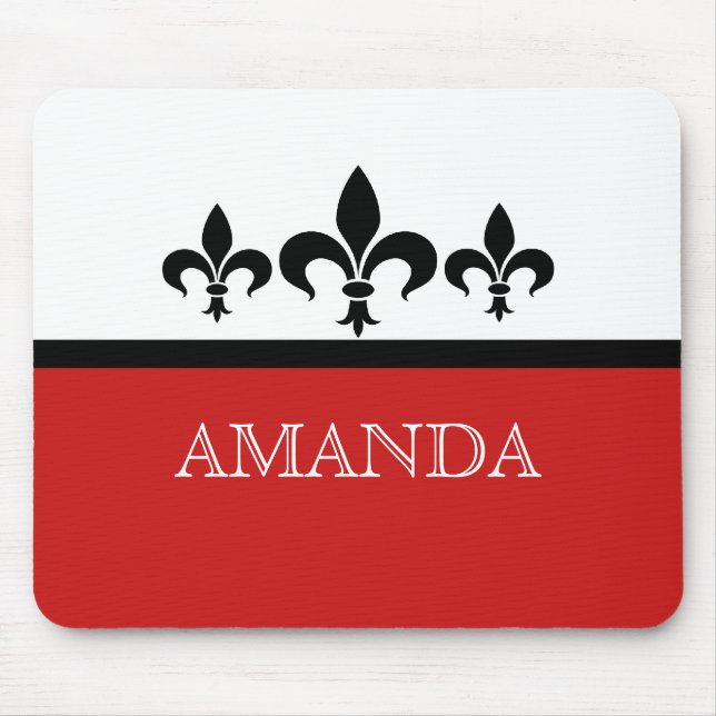 Alfombrilla De Ratón Red Swanky Fleur De Lis Mousepad (Frente)