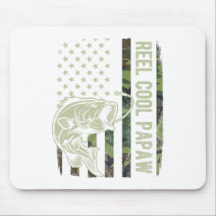 Alfombrilla De Ratón Reel Cool Papaw Camuflaje Bandera Americana Día de