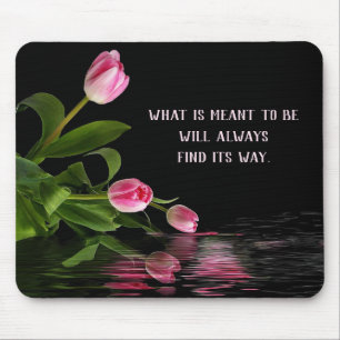 Alfombrilla De Ratón Reflejo tulipán rosado en el agua