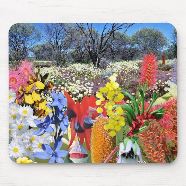 Alfombrilla De Ratón REFLEXIONES de los Wildflowers del australiano de (Frente)