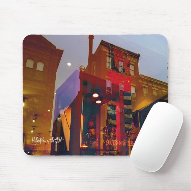 Alfombrilla De Ratón Reflexiones rojas en las calles de Filadelfia (Con ratón)