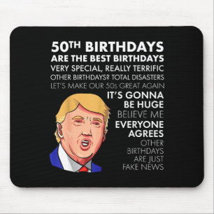 Alfombrilla De Ratón Regalo Cumpleaños 50 Funny Trump Quote Camiseta Pa