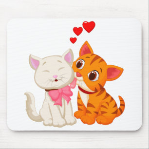 Alfombrilla De Ratón Regalo de Amante de Gato Adorable Dibujo Divertido