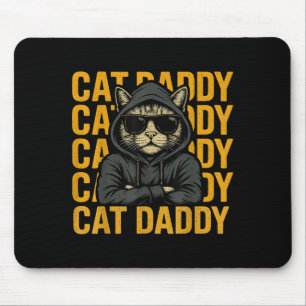 Alfombrilla De Ratón Regalo De Animales Retro Cat Daddy Style Para Homb