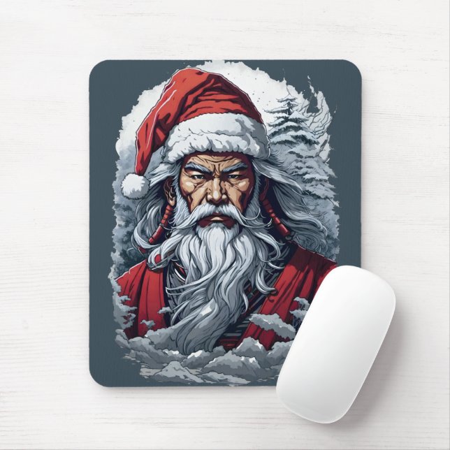 Alfombrilla De Ratón Regalo de arte de los Navidades de Samurai Santa W (Con ratón)