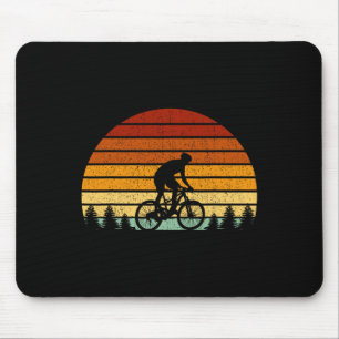 Alfombrilla De Ratón Regalo de bicicleta de montaña vintage atardecer p